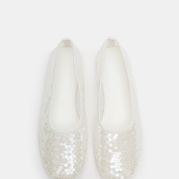 Steve Madden Shoes - Steve Madden White Sequin Ballet Flats